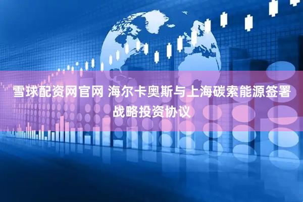 雪球配资网官网 海尔卡奥斯与上海碳索能源签署战略投资协议