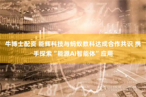 牛博士配资 能辉科技与蚂蚁数科达成合作共识 携手探索“能源AI智能体”应用